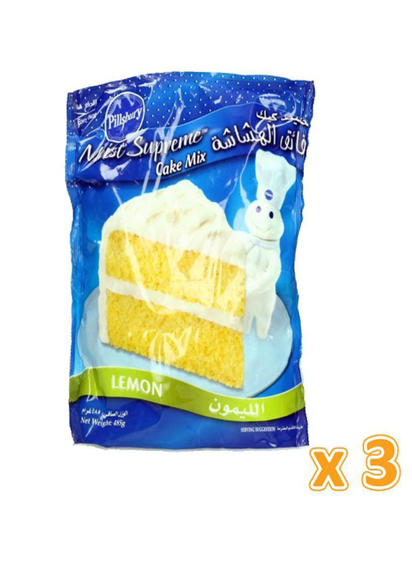 Pillsbury Moist Supreme Lemon Cake Mix, 3 Pieces x 485g
