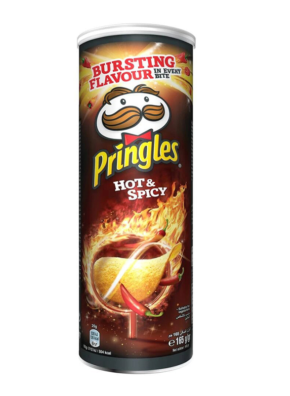 Pringles Hot & Spicy Chips, 4 Cans x 165g