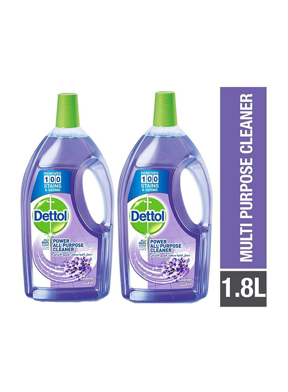 Dettol Power Lavender All Purpose Home Cleaner, 2 Bottles x 1.8 Litres