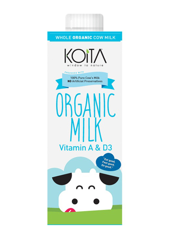 Koita Whole Organic Cow Milk, 24 x 200ml