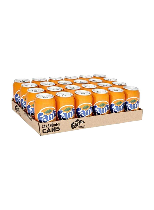 Fanta Orange Soft Drink, 24 Cans x 330ml