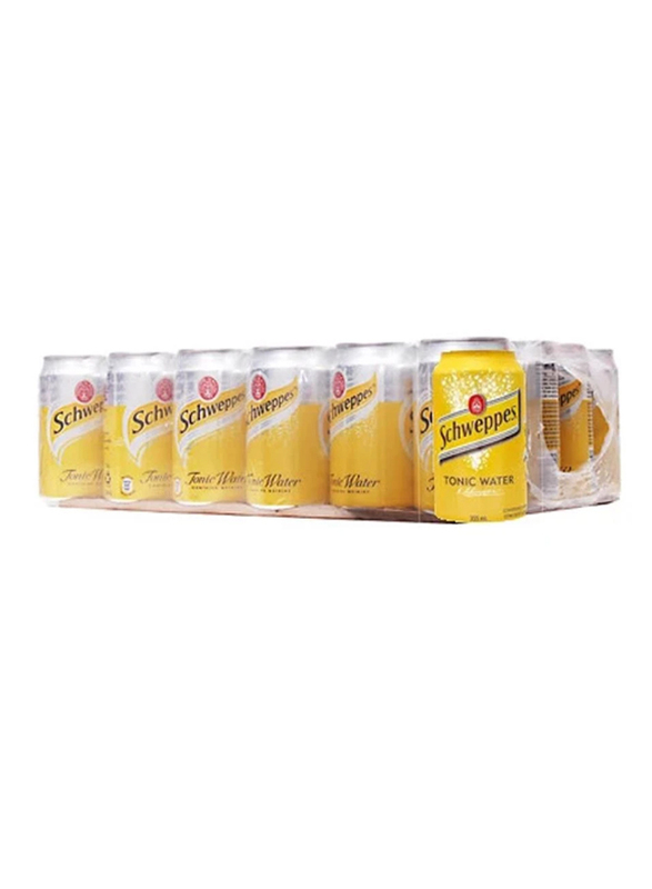 Schweppes Tonic Water Soft Drink, 24 Cans x 330ml