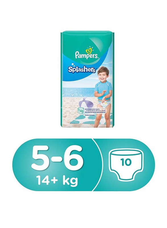 Pampers Splashers Swimming Pants, Size 5-6, 14+ kg, Carry Pack, 10 Count