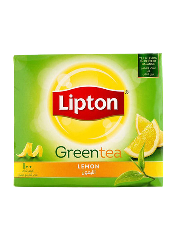 Lipton Lemon Green Tea, 100 Tea Bags x 1.4g