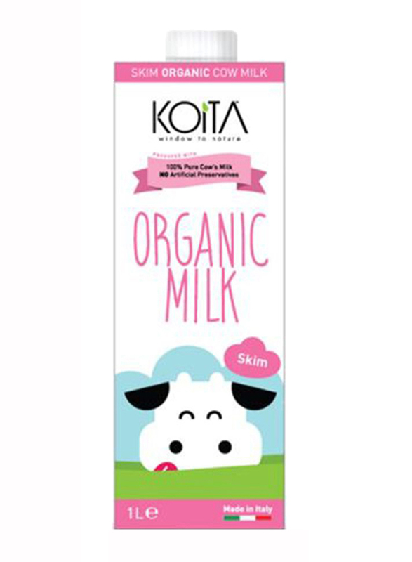 Koita Skimmed Organic Cow Milk, 12 x 1 Liter
