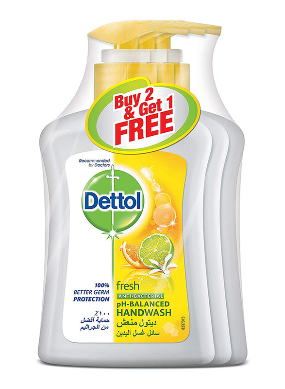 Dettol Fresh Anti- Bacterial Hand Wash, 200ml, 3 Pieces
