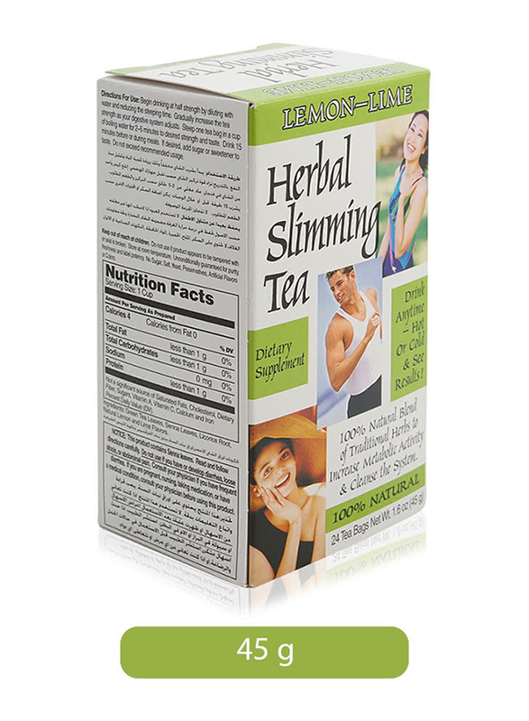 

21st Century Lemon Lime Flavored Herbal Slimming Tea Bags, 24 Tea Bags, 45g