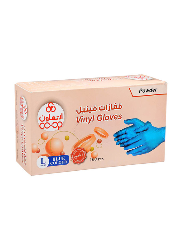 

CO-OP Powder Free Vinyl Gloves, Large, 100 Pieces, Blue