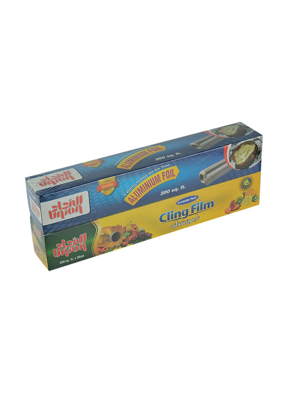 

Union Aluminum Foil With Cling Film, 200 Sqft, 2 Pieces, Multicolour