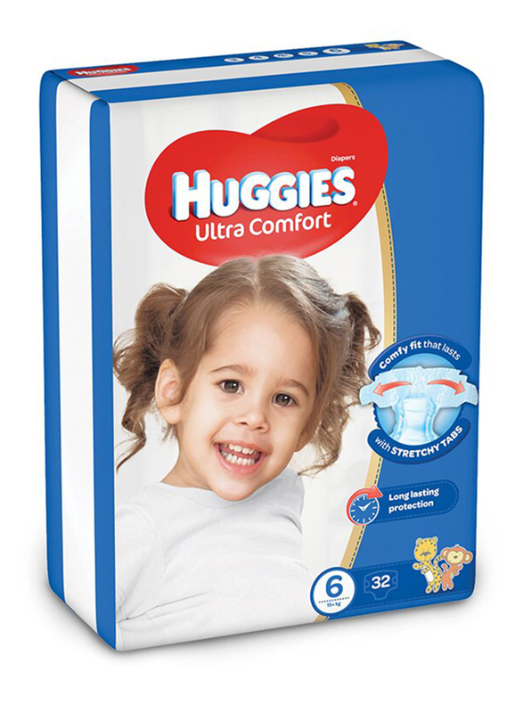 

Huggies Ultra Comfort Superflex Jumbo Diapers, Size 6, 15+ Kg, 32 Count