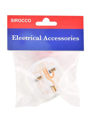 Sirocco 3 Pin UK Plug, 13AMP, White