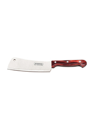 Tramontina 6-inch Stainless Steel Cleaver, with Polywood Handle, Red/Silver
