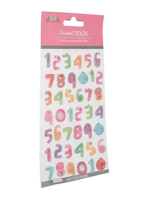 

Twin Seven 3D Pop Up Number Stickers, 40 Pieces