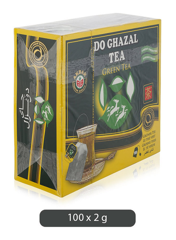 Do Ghazal Finest Green Tea, 100 Tea Bags x 2g
