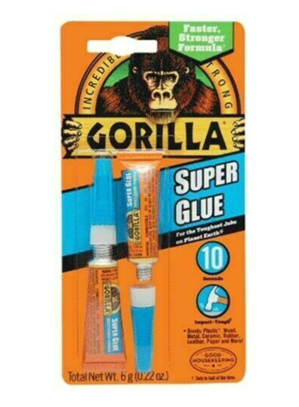 

Gorilla 2-Piece Super Glue, Clear