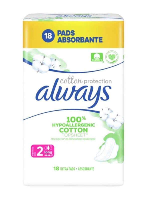 

Always Cotton Protection Long Ultra Pads, 18 x Size 2