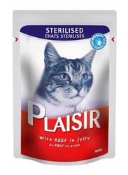 Plaisir Sterilised Beef in Jelly Wet Cat Food, 100 grams