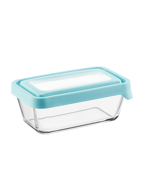 

Anchor Hocking Rectangular True Seal Glass Food Storage, 1.1 Liters, Blue