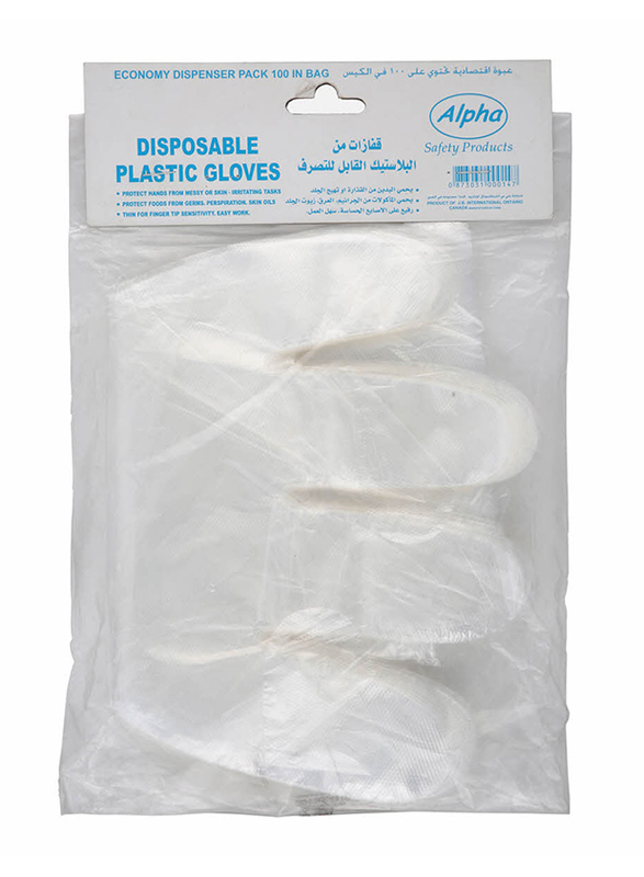 

Alpha Polythene Gloves, 100 Pieces