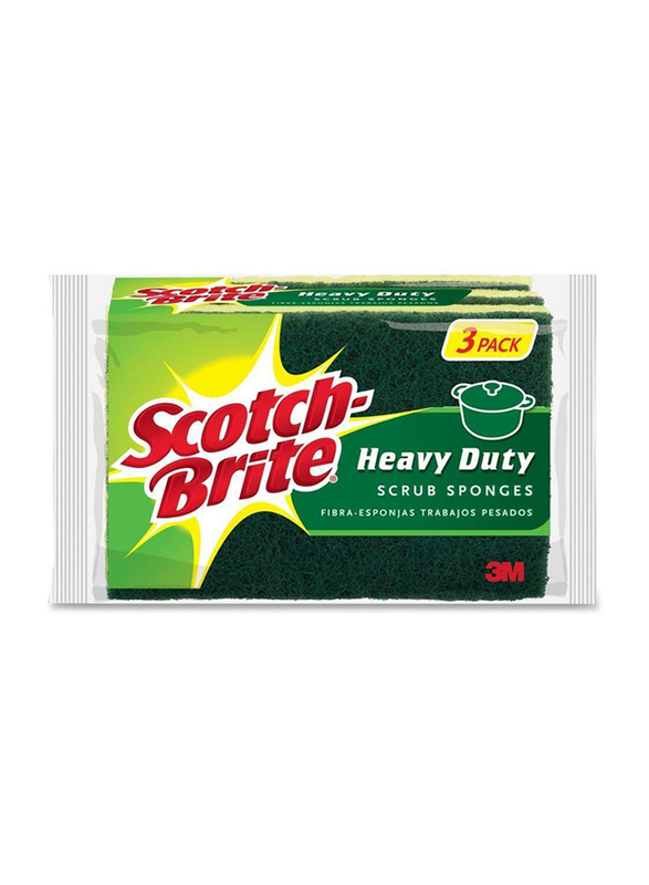 

3M Scotch Brite Heavy Duty Scrub, 3 Pieces, Green