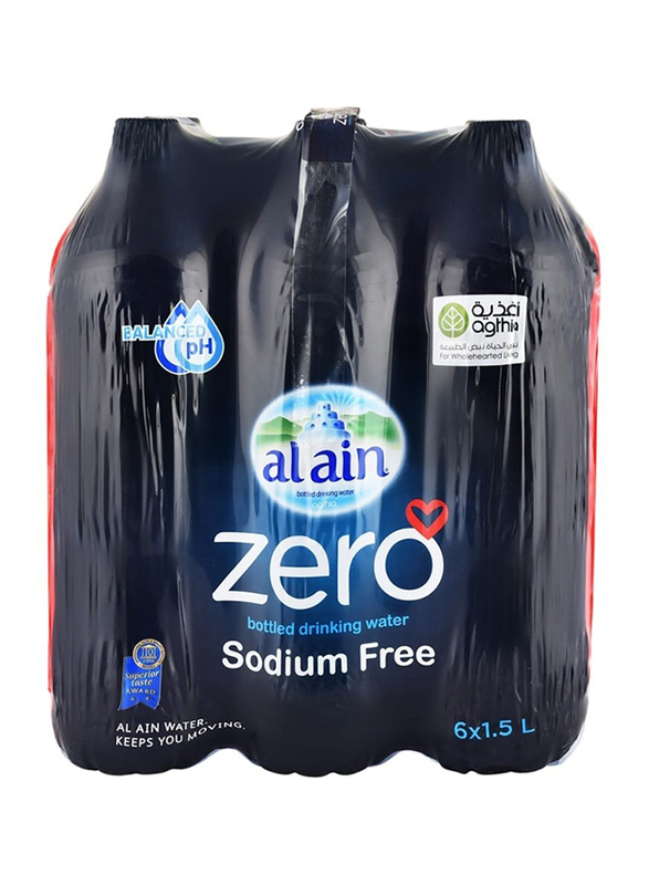 Al Ain Zero Sodium Free Drinking Water, 6 x 1.5 Liter