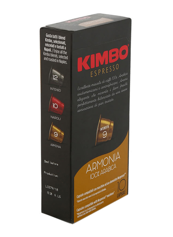 

Kimbo Armonia Arabica Nespresso Compatible Coffee, 10 Capsules, 57g
