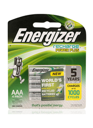 Energizer Recharge Power Plus AAA NiMH 700 mAh Batteries, 4 Pieces, Multicolour