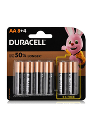 Duracell AA Alkaline Batteries, 12 x 12 Pieces, Multicolour