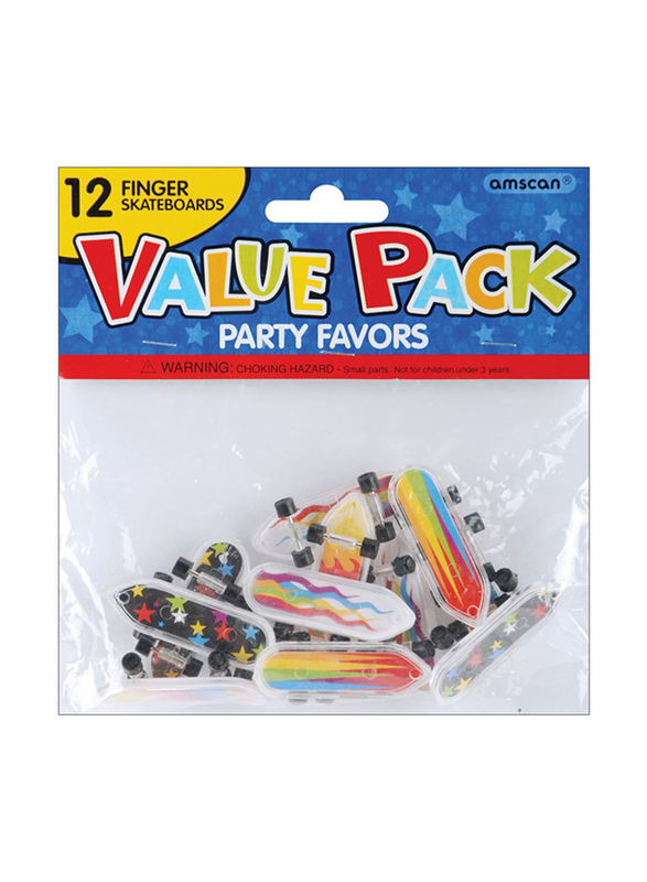 

Amscan Party Favour Finger Skateboard, 12 Pieces, Multicolour