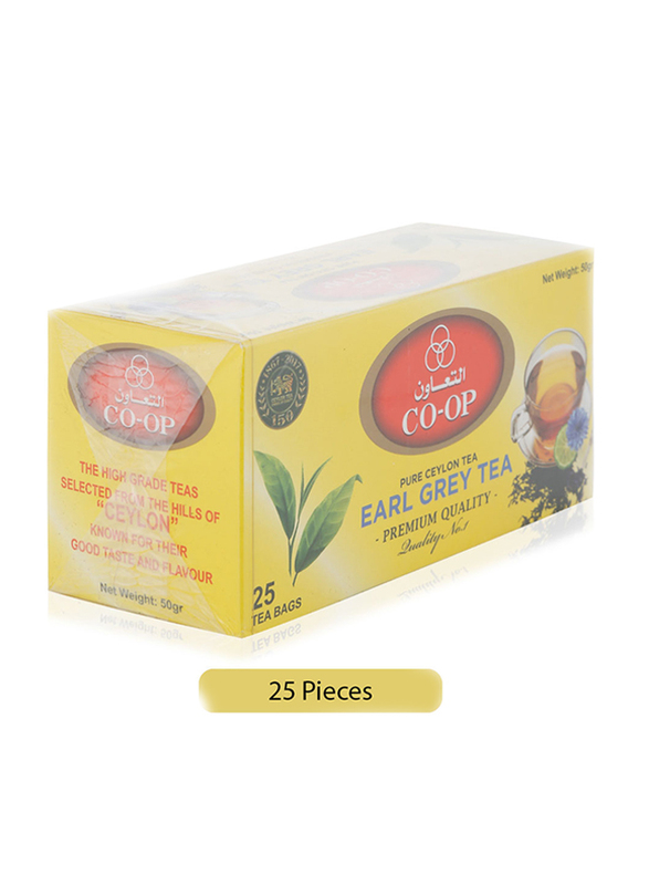 CO-OP Pure Ceylon Early Grey Tea, 25 Tea Bags x 2g