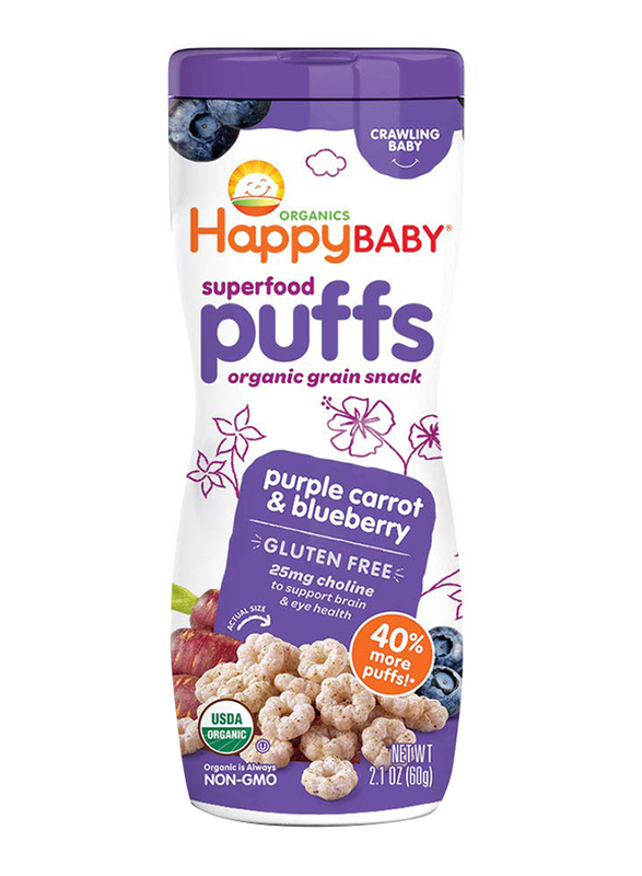 

Happy Baby Puffs Purple Carrot & Blueberry Organic - 48g