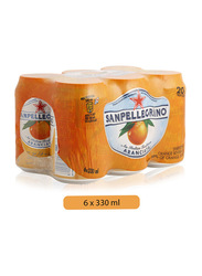 S.Pellegrino Sparkling Orange Juice Drink, 6 Cans x 330ml