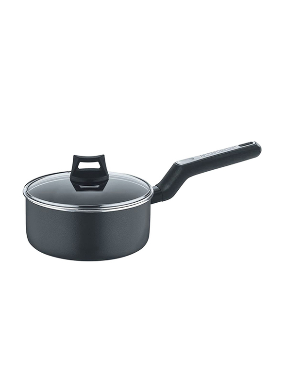 

Black + Decker Cookware 16cm Non-Stick Round Saucepan with Lid, Black