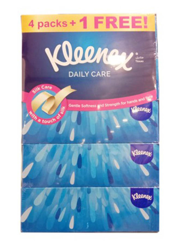 

Kleenex Daily Care White Facial Tissue, 5 Box x 130 Sheets x 2 Ply