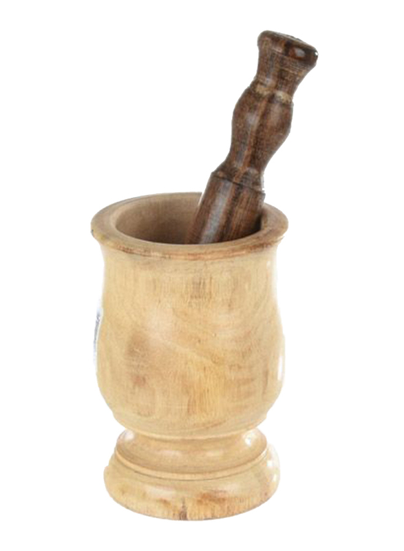 

PMT Wooden Mortar, Large, Brown