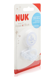 Nuk Baby Rose & Blue Soother Chain, Truck, Blue