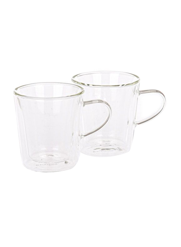 

Blackstone 150ml 2-Piece Set Double Wall Glass Tumbler Cups, DG507, Clear