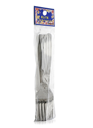 Elite 6-Pieces Stainless Steel Dessert Fork Set, Silver
