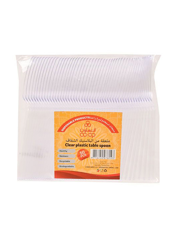 

Co-Op 50-Piece Clear Plastic Table Spoon 903, White