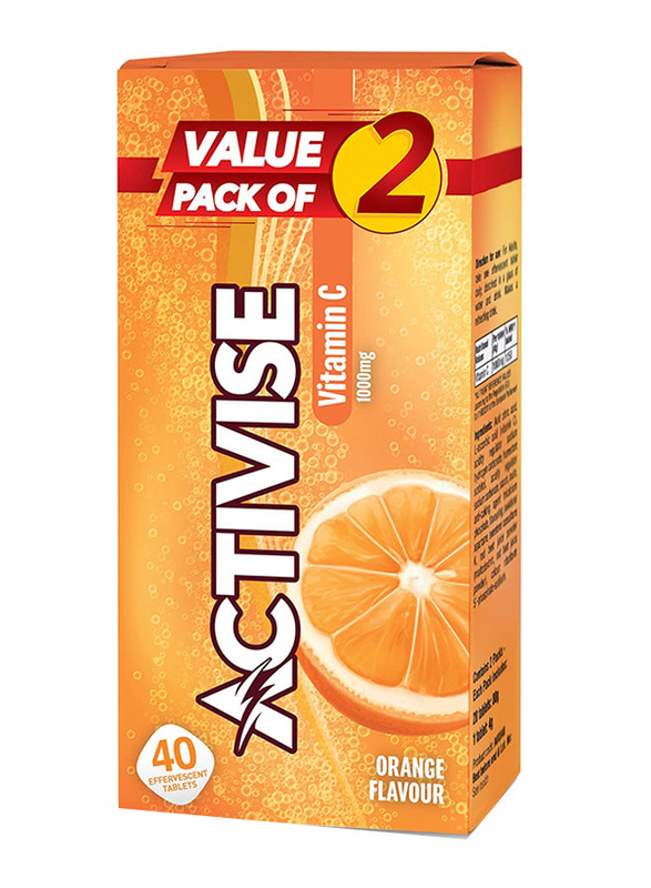 

Activise Vitamin C Orange Effervescent, 1000mg, 2 x 20 Tablets