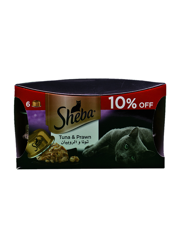 

Sheba Tuna & Prawn Wet Cat Food, 6 Cans x 80 grams