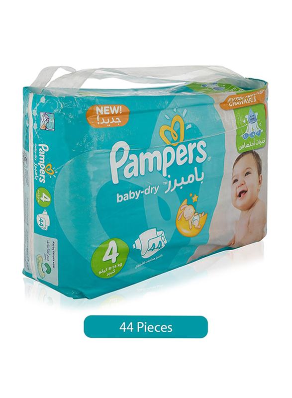 Pampers Baby-Dry Diapers, Size 4, 8-14 kg, 44 Count