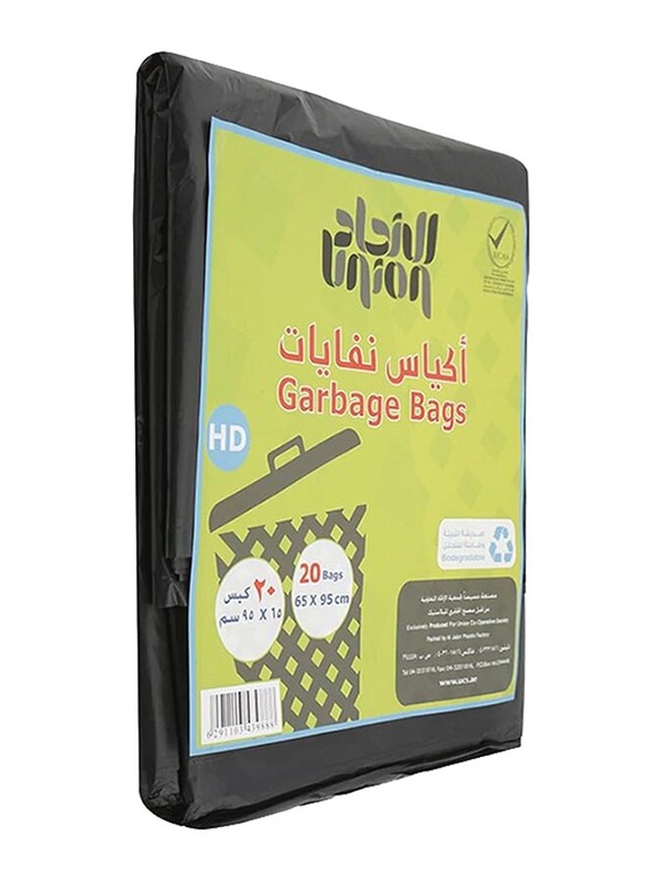 

Union HD Garbage Bags, 65 x 95 cm, 20 Pieces, Black