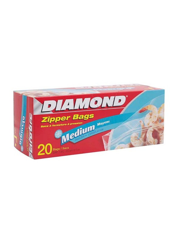 

Diamond Medium Zipper Food Storage Bags, 20 Pieces