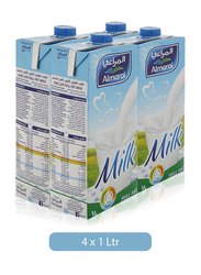 Al-Marai Full Fat Milk, 4 Tins x 1 Liter
