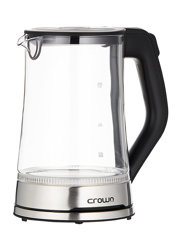 

Crownline 1.7L Cordless Glass Kettle, 2200W, Kt-158, Clear