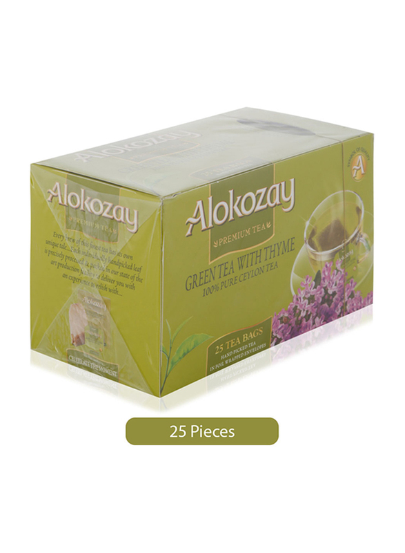 Alokozay Green Tea with Thyme Tea, 25 Tea Bags x 2g