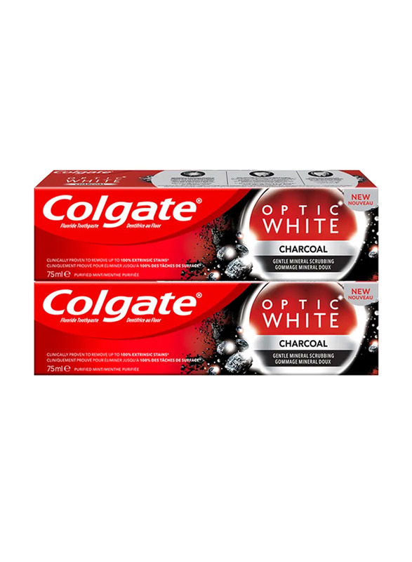 

Colgate Optic White Charcoal Whitening Toothpaste, 75ml x 2 Pieces