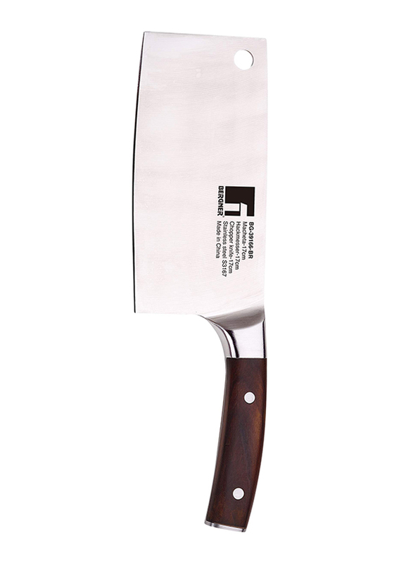 

Bergner 33cm Stainless Steel Wolfsburg Chopper Knife, Brown/Silver