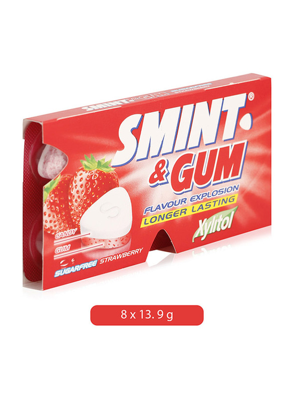 

Smint Freshness Explotion Xylitol Strawberry Candy Gum, 8 x 13.9g
